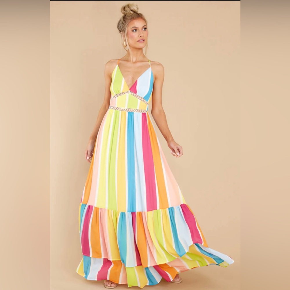 NWT Multi Rainbow Print Maxi Dress